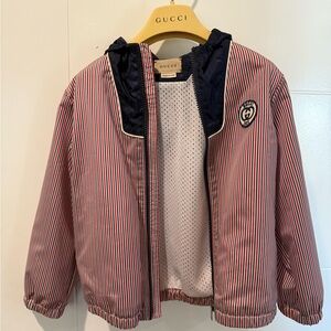 Gucci Red and White Striped Kids Jacket